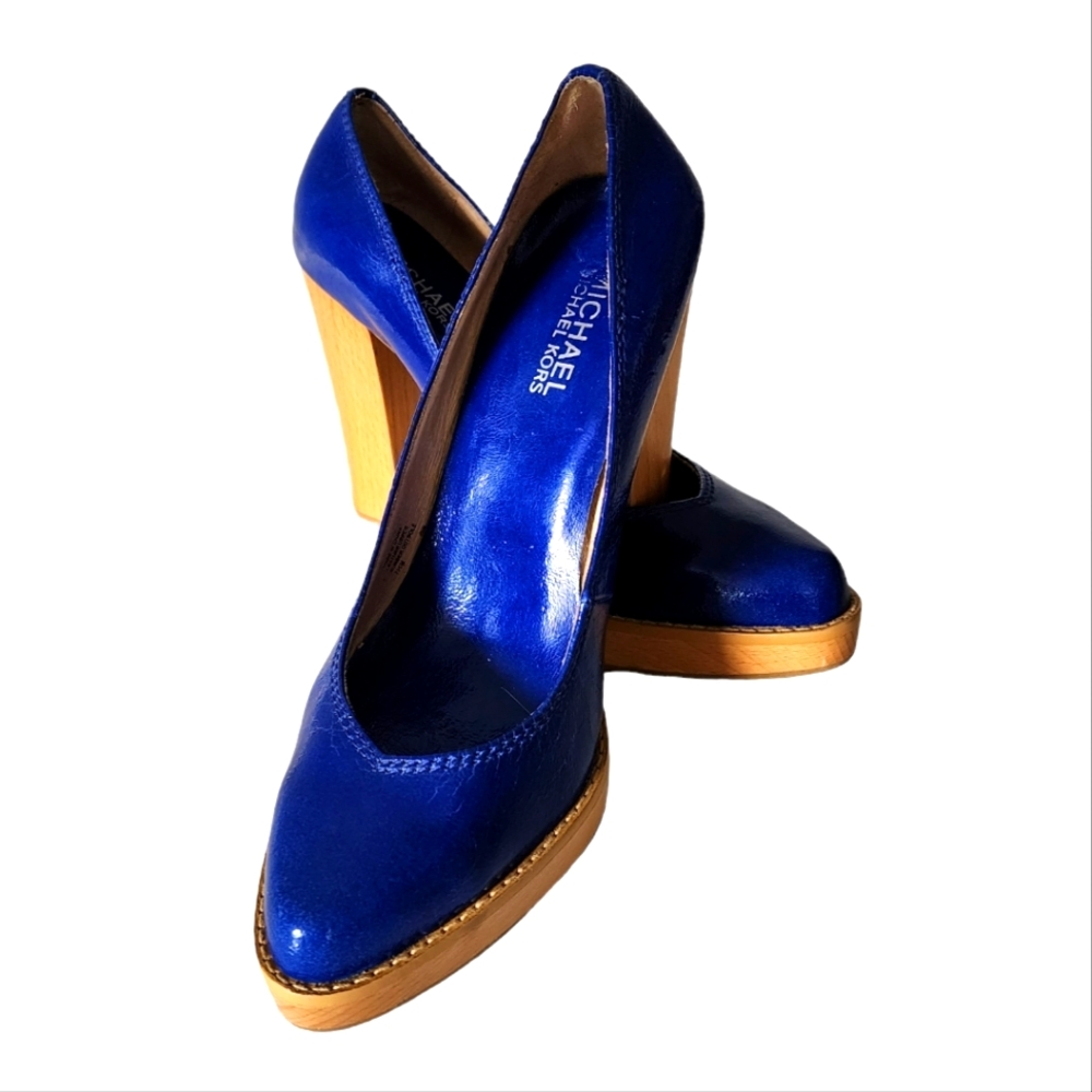 Gorgeous Michael Kors Cerulean Patent Leather Platform Shoes